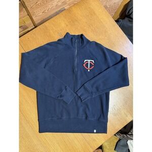 Forty Seven Brand Minnesota Twins Navy Blue Logo 1/4 Zip Pullover Mens Medium